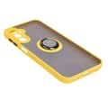 Miniatyrbillede 4 af 8: Bizon Case Hybrid Ring Fingerring Cover til Galaxy A24 4G, Røgfarvet med Gul Ramme