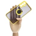 Miniatyrbillede 7 af 8: Bizon Case Hybrid Ring Fingerring Cover til Galaxy A24 4G, Røgfarvet med Gul Ramme