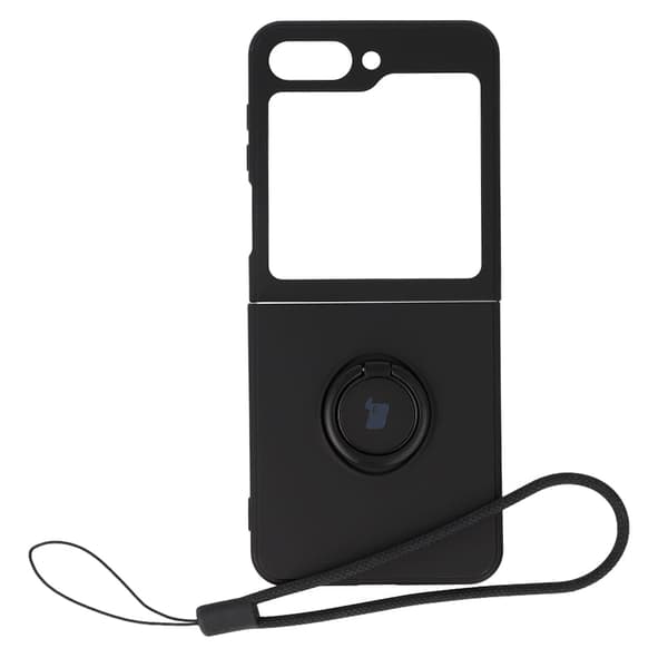 Bizon-cover silikone Ring Sq til Galaxy Z Flip5, sort