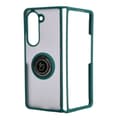 Miniatyrbillede 3 af 6: Bizon Case Hybrid Ring Fingerring Cover til Galaxy Z Fold5, Røgfarvet med Mørkegrøn Ramme