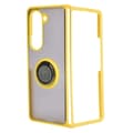Miniatyrbillede 3 af 6: Bizon Case Hybrid Ring Fingerring Cover til Galaxy Z Fold5, Røgfarvet med Gul Ramme