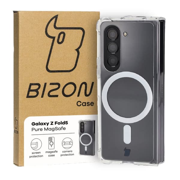 Bizon-cover Pure Magnetic til Galaxy Z Fold5, gennemsigtig