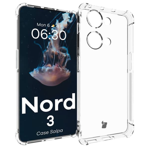 Bizon Case Salpa Flexibelt Skal för OnePlus Nord 3, Transparent