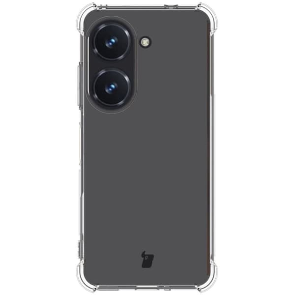 Bizon Case Salpa joustava suojakuori Asus Zenfone 10 / 9:lle, läpinäkyvä
