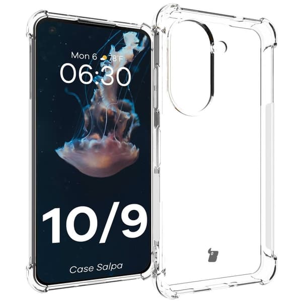 Bizon Case Salpa joustava suojakuori Asus Zenfone 10 / 9:lle, läpinäkyvä