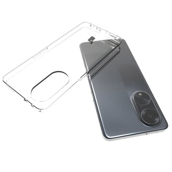 Bizon Case Salpa Joustava Suojakuori Oppo A98 5G:lle, Läpinäkyvä