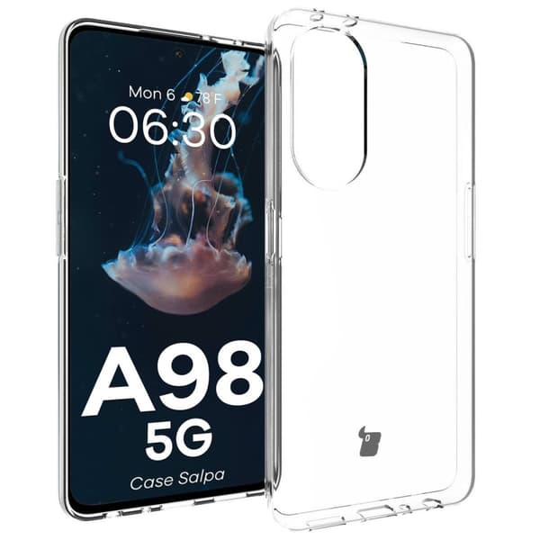 Bizon Case Salpa Joustava Suojakuori Oppo A98 5G:lle, Läpinäkyvä