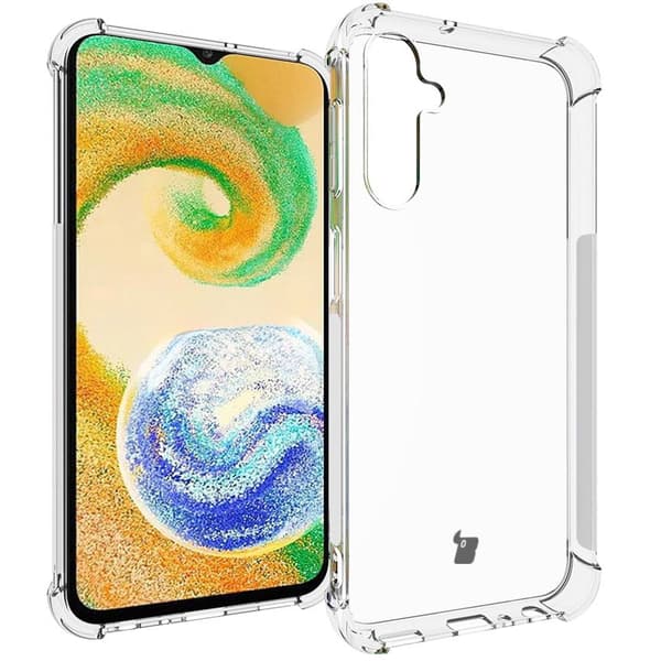 Etui + 2x glas + linse Bizon-etui klar pakke til Galaxy A24, gennemsigtig