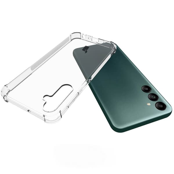 Etui + 2x glas + linse Bizon-etui klar pakke til Galaxy A24, gennemsigtig