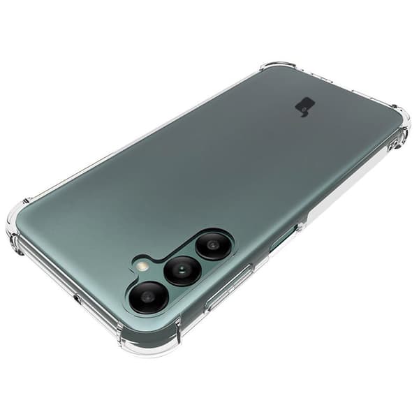 Etui + 2x glas + linse Bizon-etui klar pakke til Galaxy A24, gennemsigtig