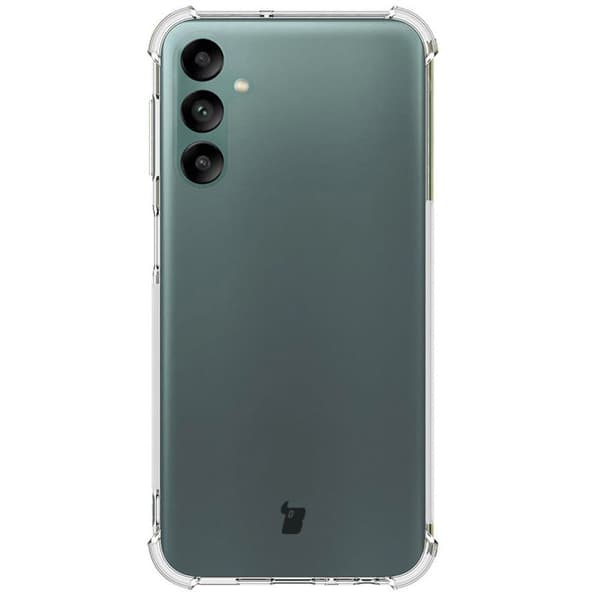 Etui + 2x glas + linse Bizon-etui klar pakke til Galaxy A24, gennemsigtig