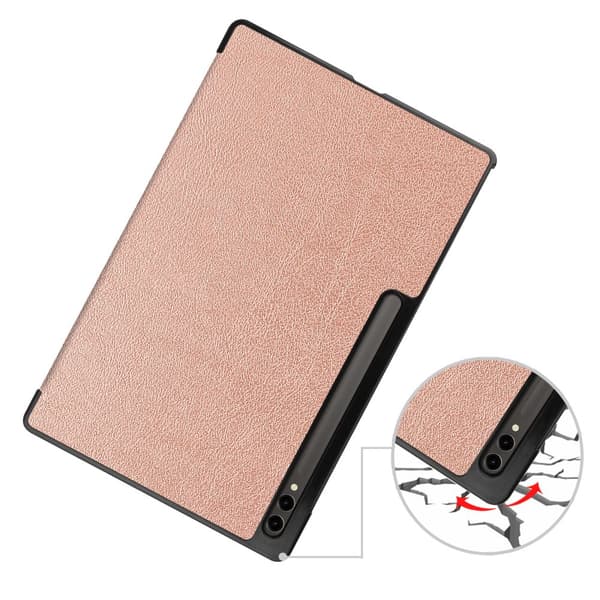 Bizon Tab Croc -kotelo Galaxy Tab S10 Ultralle / S9 Ultralle, ruusukulta