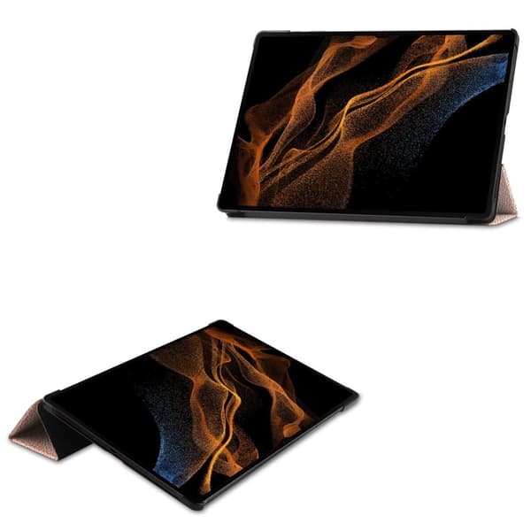 Bizon Tab Croc -kotelo Galaxy Tab S10 Ultralle / S9 Ultralle, ruusukulta