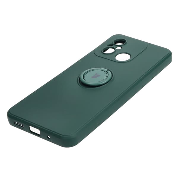 Bizon Silikoninen Ring Sq -kotelo Xiaomi Redmi 12C:lle, tummanvihreä