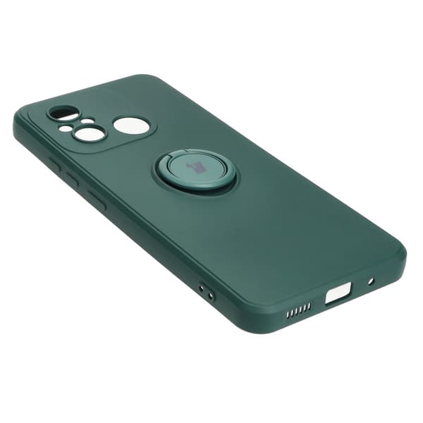 Bizon Silikoninen Ring Sq -kotelo Xiaomi Redmi 12C:lle, tummanvihreä