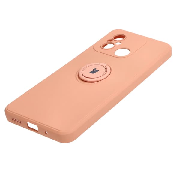 Bizon Case Silikon Ring Sq-skal för Xiaomi Redmi 12C, ljusrosa