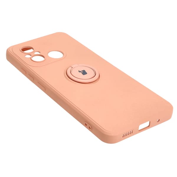 Bizon Case Silikon Ring Sq-skal för Xiaomi Redmi 12C, ljusrosa