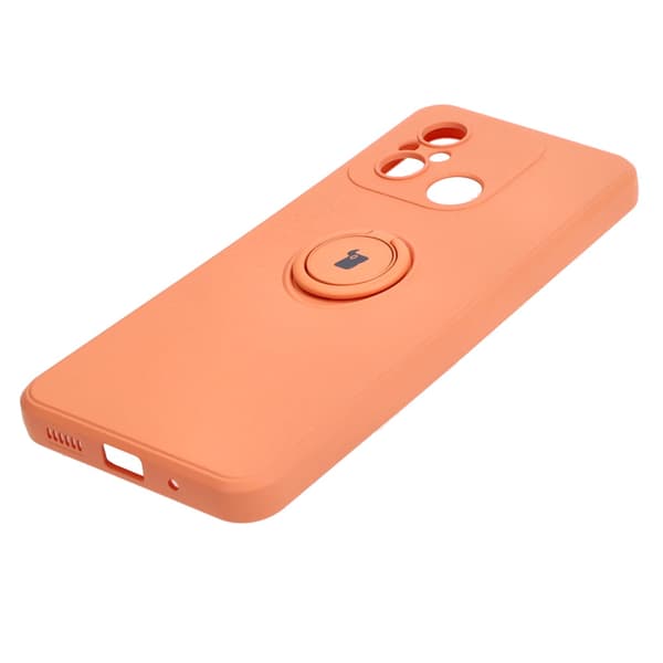 Bizon Silikoninen Ring Sq -kotelo Xiaomi Redmi 12C:lle, oranssi