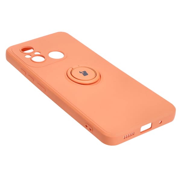 Bizon Silikoninen Ring Sq -kotelo Xiaomi Redmi 12C:lle, oranssi