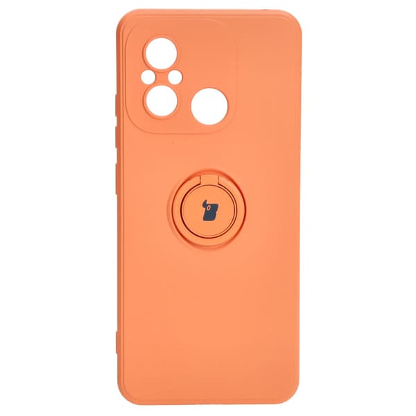 Bizon Silikoninen Ring Sq -kotelo Xiaomi Redmi 12C:lle, oranssi