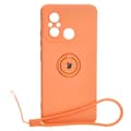 Pikkukuva 1 / 4: Bizon Silikoninen Ring Sq -kotelo Xiaomi Redmi 12C:lle, oranssi