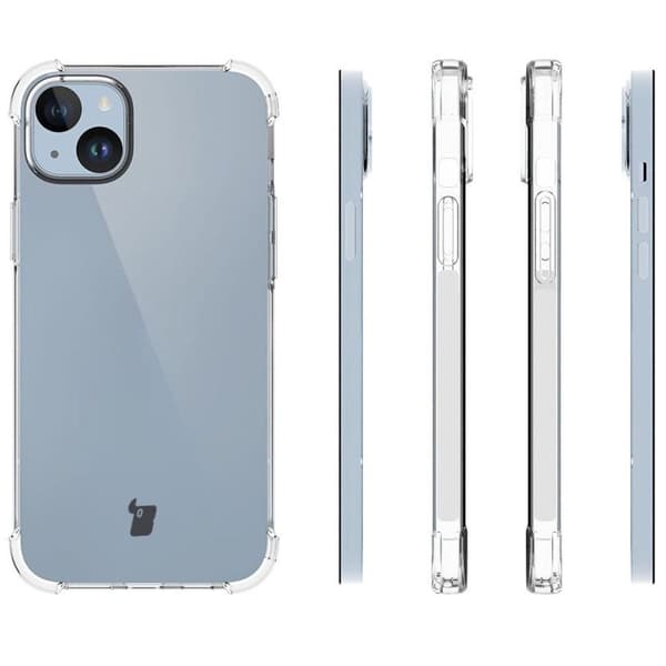 Bizon Case Salpa fleksibelt cover til iPhone 15 Plus, gennemsigtigt