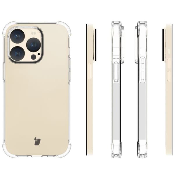 Bizon Case Salpa fleksibelt cover til iPhone 15 Pro, gennemsigtigt