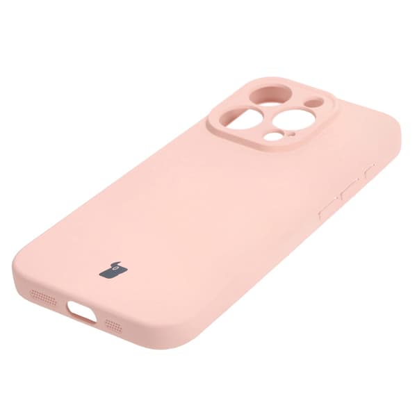 Bizon silikonikuori iPhone 15 Prolle, vaaleanpunainen