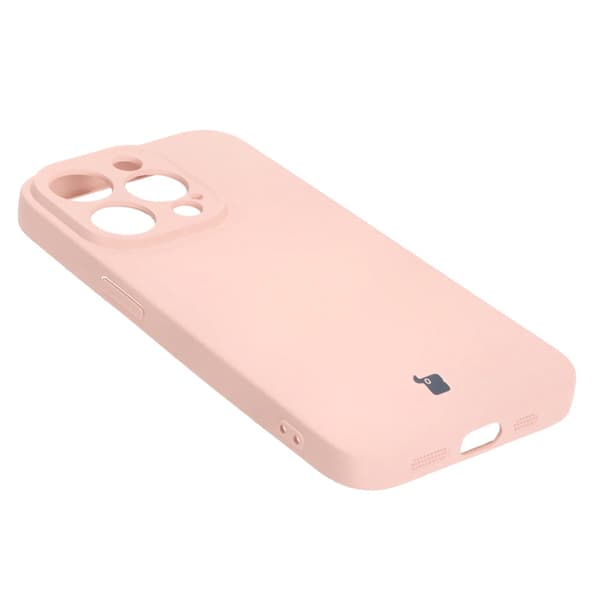 Bizon silikonikuori iPhone 15 Prolle, vaaleanpunainen