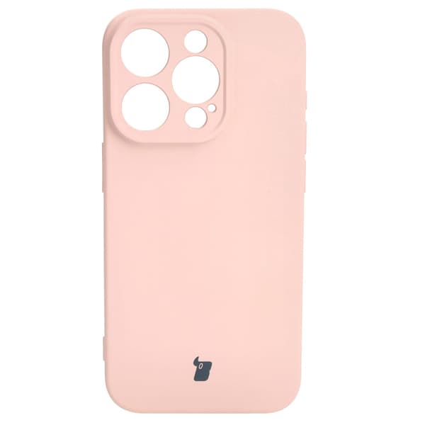 Bizon silikonikuori iPhone 15 Prolle, vaaleanpunainen
