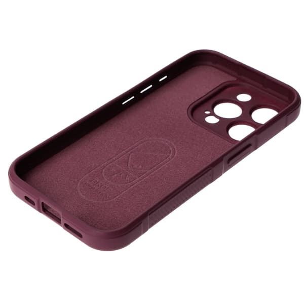 Bizon Case Tur -suojakuori iPhone 15 Prolle, tummanvioletti