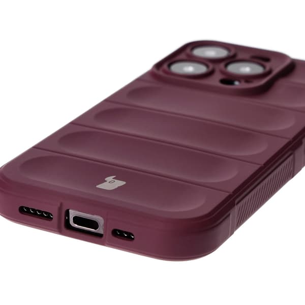 Bizon Case Tur -suojakuori iPhone 15 Prolle, tummanvioletti