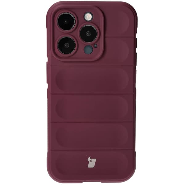Bizon Case Tur -suojakuori iPhone 15 Prolle, tummanvioletti