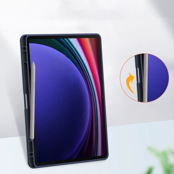 Bizon-kotelo, kirkas mattapintainen, Galaxy Tab S9:lle, tummansininen