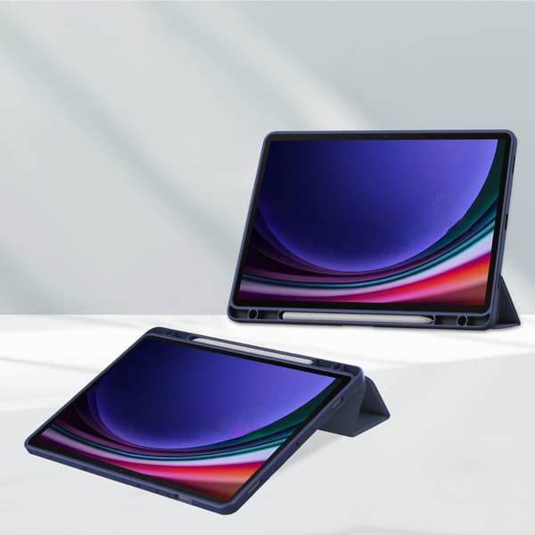Bizon-kotelo, kirkas mattapintainen, Galaxy Tab S9:lle, tummansininen