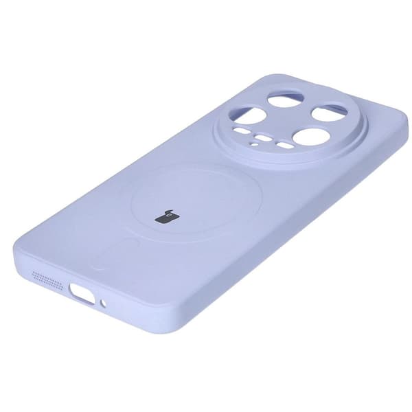 Bizon Case Silicone Magnetic Sq -suojakuori Xiaomi 14 Ultralle, vaaleanvioletti
