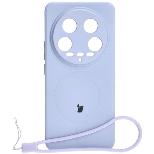 Bizon Case Silicone Magnetic Sq -suojakuori Xiaomi 14 Ultralle, vaaleanvioletti