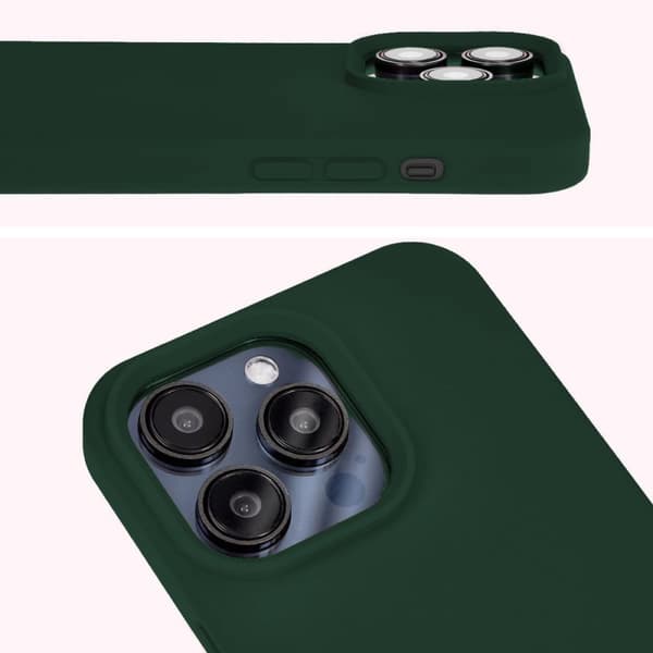 Bizon blødt cover til iPhone 14 Pro Max, mørkegrøn