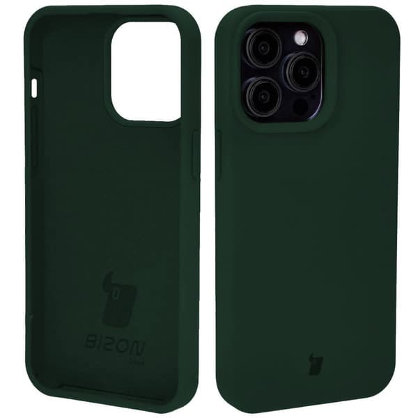 Bizon blødt cover til iPhone 14 Pro Max, mørkegrøn