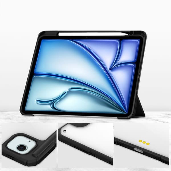 Bizon-kotelo iPad Air 13":lle (2025/2024), kirkas mattapinta, musta
