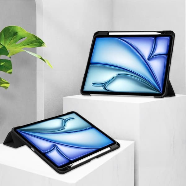 Bizon-kotelo iPad Air 13":lle (2025/2024), kirkas mattapinta, musta