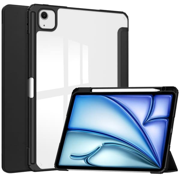 Bizon-kotelo iPad Air 13":lle (2025/2024), kirkas mattapinta, musta