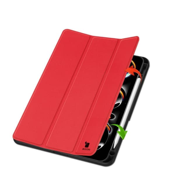 Bizon Case Tab Lizard iPad Pro 11":lle (5. sukupolvi). 2024, punainen