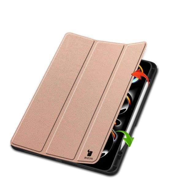 Bizon-skal med flik Lizard för iPad Pro 13" (7:e generationen). 2024, roséguld