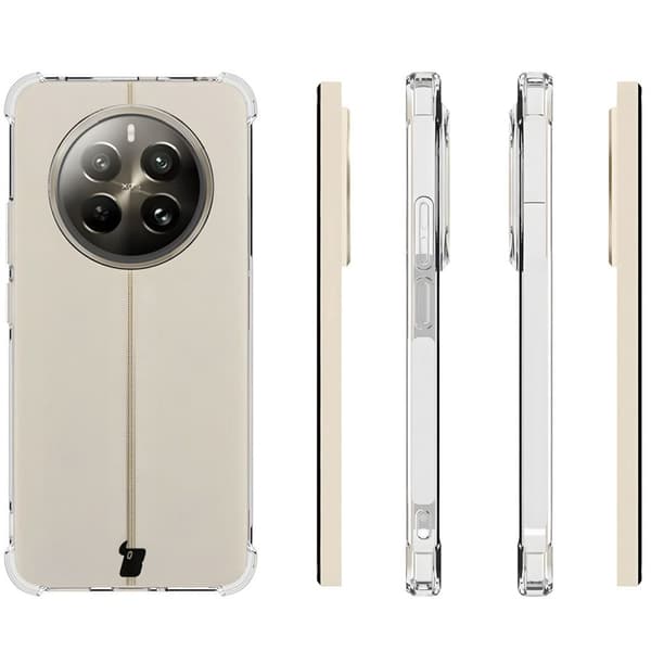 Bizon Case Salpa Joustava Suojakuori Realme 12+:lle, Läpinäkyvä