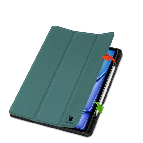 Bizon Case Tab Lizard iPad Air 13"" 2025 / 2024 -tableteille, tummanvihreä