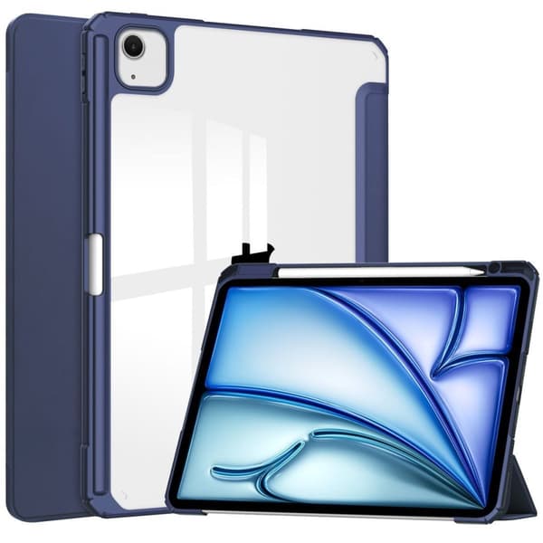 Bizon Case Tab Clear Matt för iPad Air 13" 2025 / 2024, marinblå
