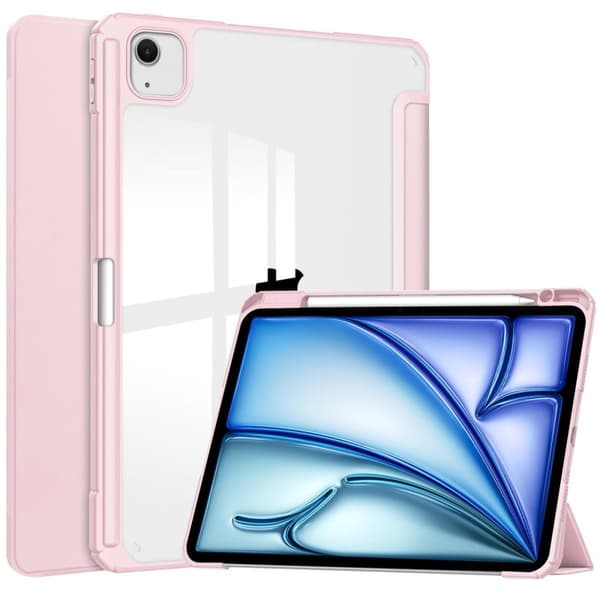 Bizon Case Tab Clear Matt för iPad Air 13" 2025 / 2024, rosa