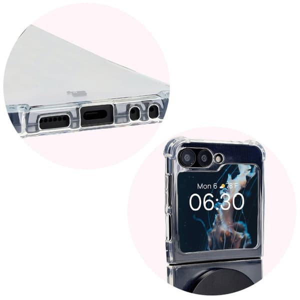 Bizon Case Salpa Fleksibelt Etui til Galaxy Z Flip6, Gennemsigtig