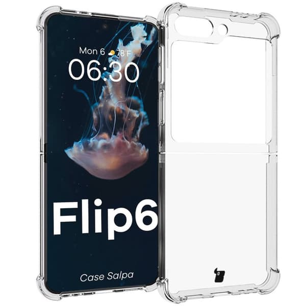Bizon Case Salpa Fleksibelt Etui til Galaxy Z Flip6, Gennemsigtig